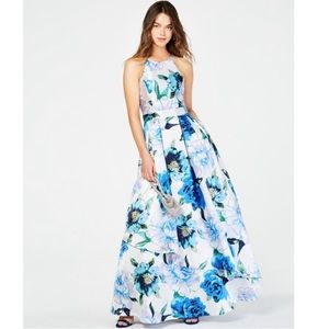 Halter Floral Formal Gown